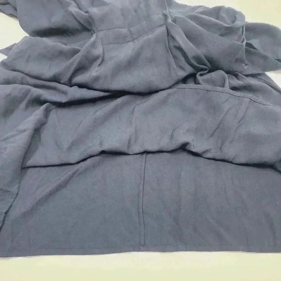 BCBGMaxAzria Draped Neckline Tab sleeve Shift Dress Navy Blue S - Picture 6 of 8